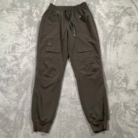 Figs Pants Small Brown Star Wars Mandalorian Grogu Joggers Cargo Medical Nurse - Picture 1 of 14
